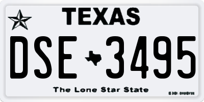 TX license plate DSE3495