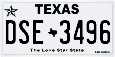 TX license plate DSE3496