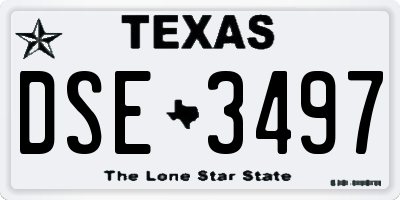 TX license plate DSE3497