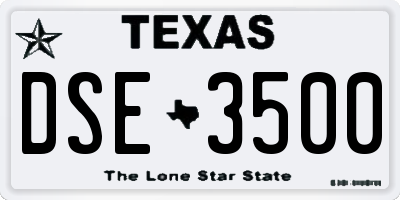 TX license plate DSE3500