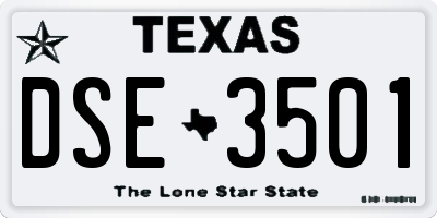 TX license plate DSE3501