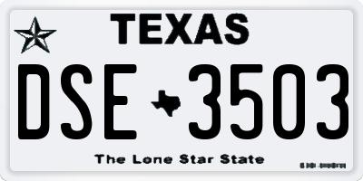 TX license plate DSE3503