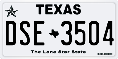 TX license plate DSE3504