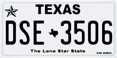 TX license plate DSE3506