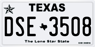 TX license plate DSE3508
