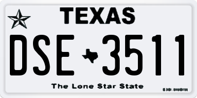 TX license plate DSE3511