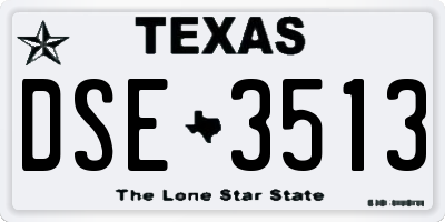 TX license plate DSE3513