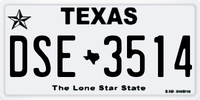 TX license plate DSE3514