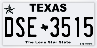 TX license plate DSE3515
