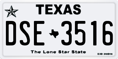 TX license plate DSE3516