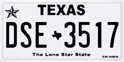 TX license plate DSE3517