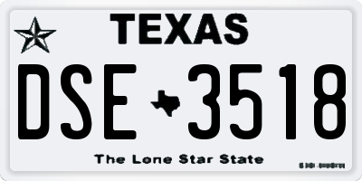 TX license plate DSE3518