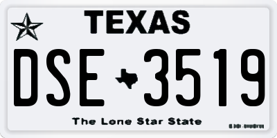 TX license plate DSE3519