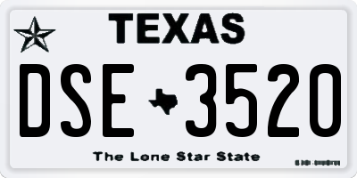 TX license plate DSE3520