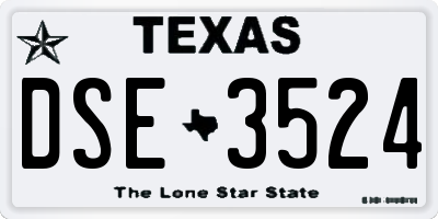 TX license plate DSE3524