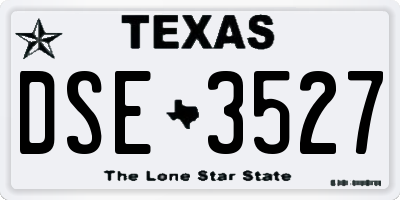 TX license plate DSE3527