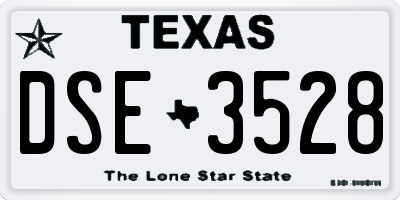 TX license plate DSE3528