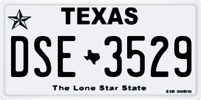 TX license plate DSE3529