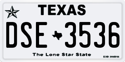 TX license plate DSE3536