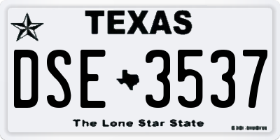 TX license plate DSE3537