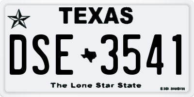 TX license plate DSE3541