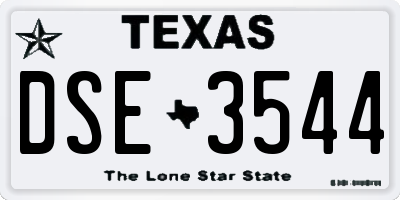 TX license plate DSE3544