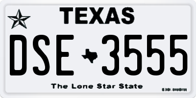 TX license plate DSE3555