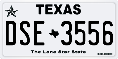 TX license plate DSE3556