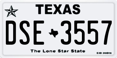 TX license plate DSE3557