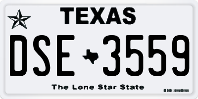 TX license plate DSE3559