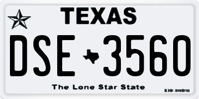TX license plate DSE3560