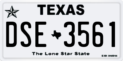 TX license plate DSE3561