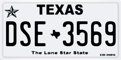 TX license plate DSE3569