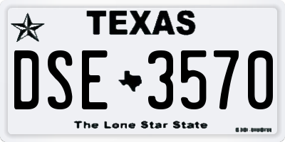 TX license plate DSE3570