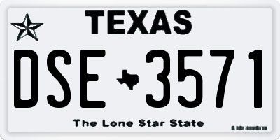 TX license plate DSE3571