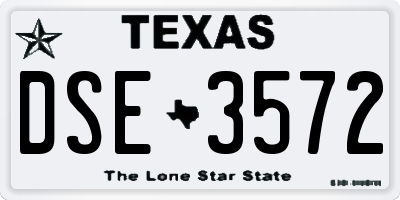 TX license plate DSE3572