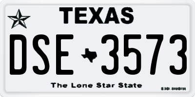 TX license plate DSE3573