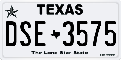 TX license plate DSE3575