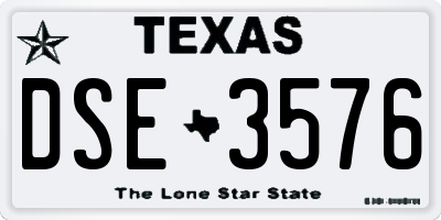 TX license plate DSE3576