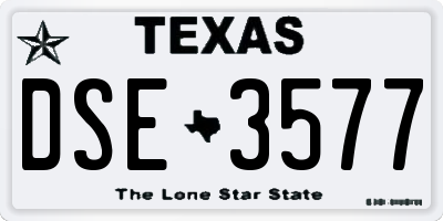 TX license plate DSE3577