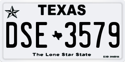 TX license plate DSE3579