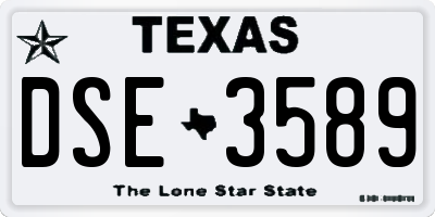 TX license plate DSE3589