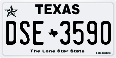 TX license plate DSE3590