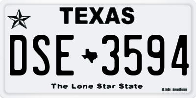 TX license plate DSE3594