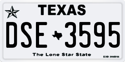 TX license plate DSE3595