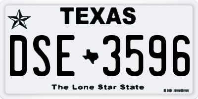 TX license plate DSE3596