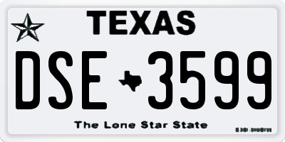 TX license plate DSE3599