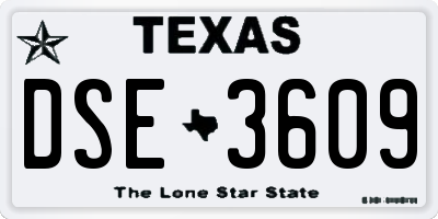 TX license plate DSE3609