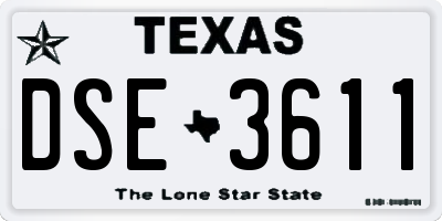 TX license plate DSE3611