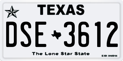 TX license plate DSE3612